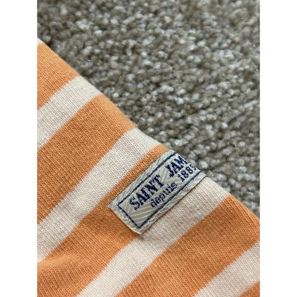 Saint James Shirt Women’s Breton Peach Cream Stripe 3/4 Sleeve - Picture 5 of 8